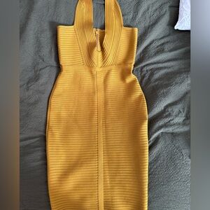House of CB dress RARE gold halter dress from 2018!